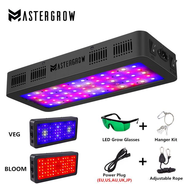 

mastergrow ts-600w/ts-900w/ts-1200w full spectrum double switch led grow light with veg/bloom modes for indoor greenhouse grow tent plants