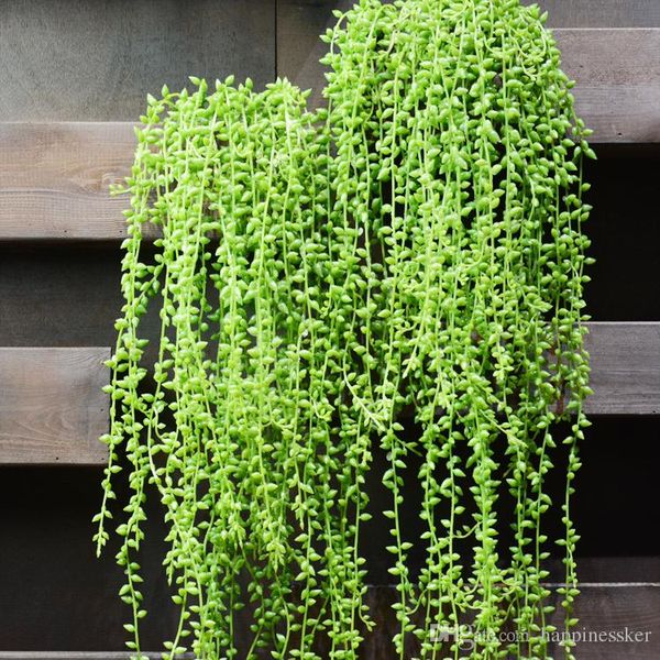 

82см искусственного мясистость lover слеза суккулента pearls мясистой лоза цветок висячего rattan wall garden decor растения цветочного