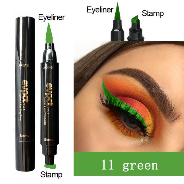 

6 color choose liquid eyeliner stamp pencils double-headed thin wing seal waterproof makeup eye liner blue black brown tslm2