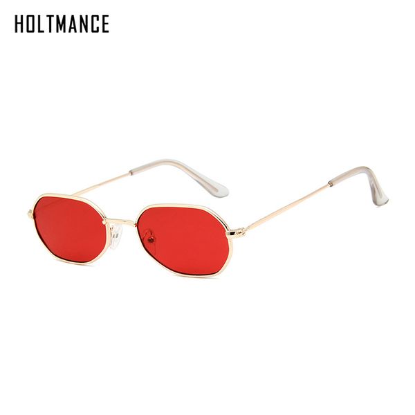 

vintage small rectangle sunglasses men women metal frame polygon sun glasses female male clear colorful lens shades, White;black