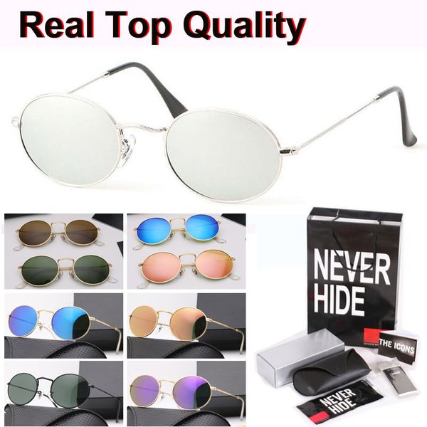 

высокое качество овальный солнцезащитные очки мужчины женщины 3547 дизайн бренда стеклянные линзы очки vintage солнцезащитные очки с оригина, White;black