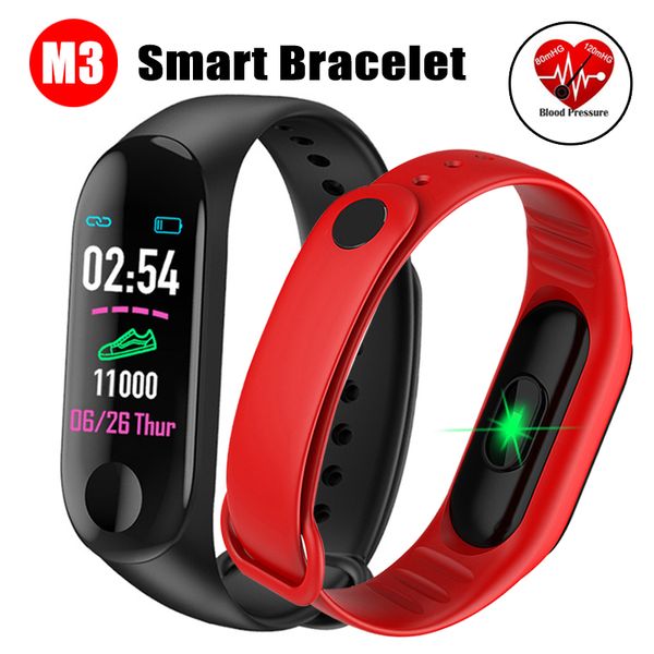 

m3 smart wristband color screen usb charging bracelet heart rate blood pressure bluetooth bracelets smart band for android ios