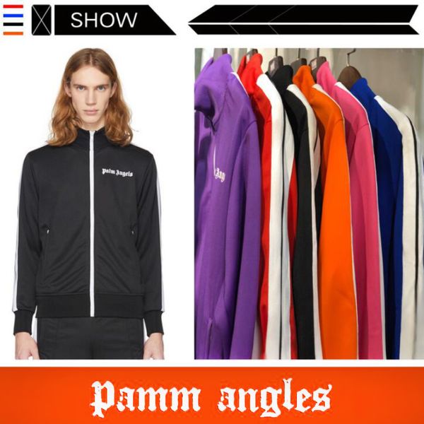

new palm angels jacket women men autumn winter streetwear casaul palm angels pa rainbow exclusive drawstring jacket s-xl, Gray