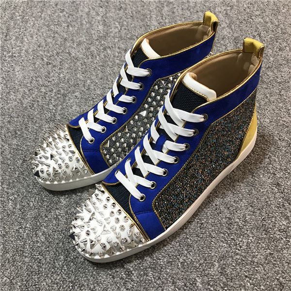 

designer shoes mans womens red bottoms spike flat no limit sneakers fashion italy dress shoes size 35-46 s02 t01, Black