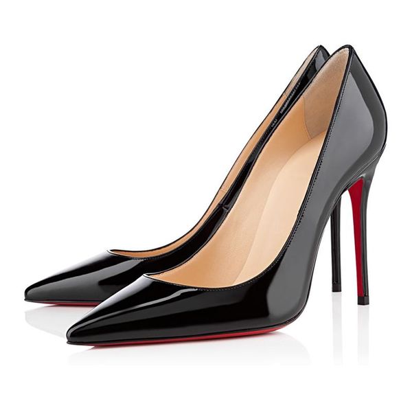 

christian louboutin cl with box fashion classic women shoes red bottom high heels 8cm 10cm 12cm nude black leather pointed toe