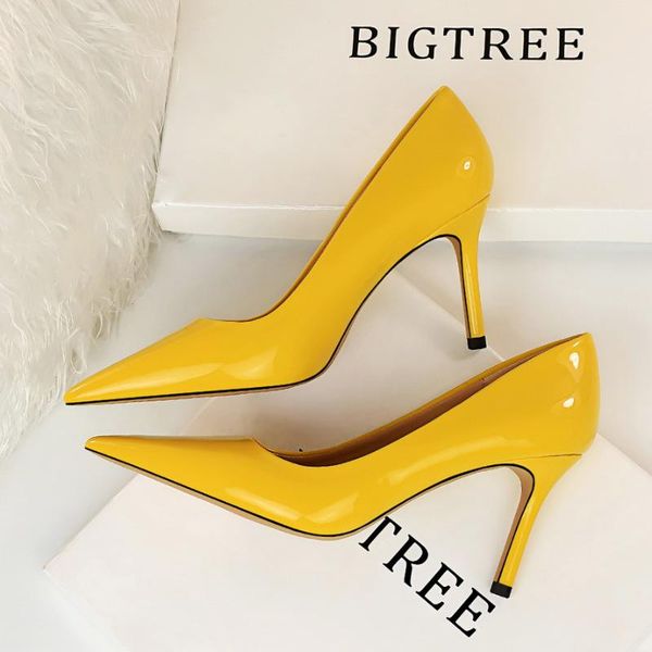 

2020 new 8.5cm high thin heels women pumps pointed toe shallow bridal wedding shoes ladies women shoes nude high heels, Black