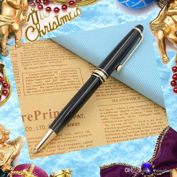 

new 163 golden black luxury lacquerred golden clip ballpoint pen as gift for business office & school, Blue;orange