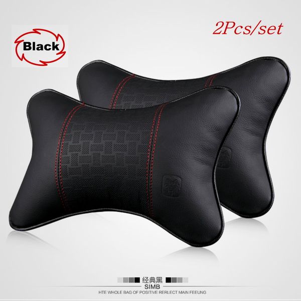 

lyudmila first layer cowhide leather car headrest 2pcs/set / leather neck seat cushion pillow / car head neck pillow