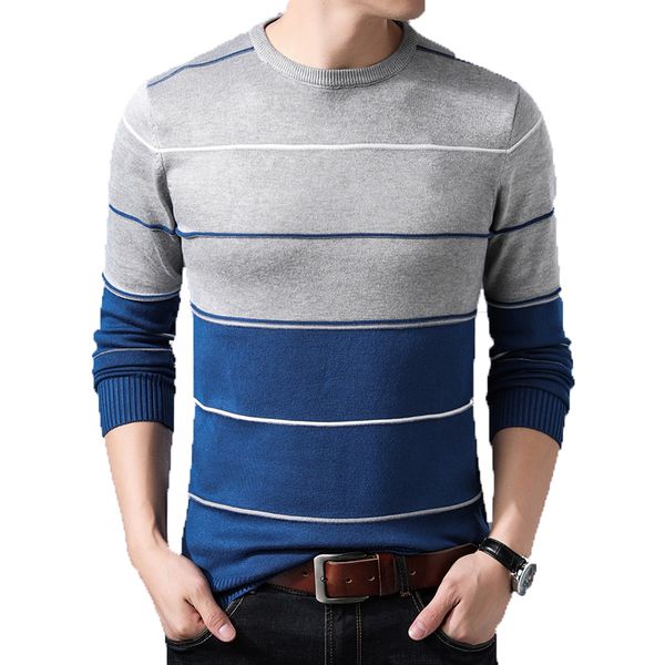 

autumn sweaters men 2019 men's o-neck striped sweaters man slim knittwear pullover male homme multicolor classic sweater -3xl, White;black