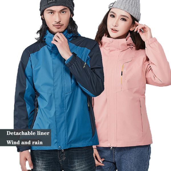 

new men autumn winter fleece thermal jackets women windproof outdoor sports windbreaker hiking trekking camping outdoor jacket, Blue;black