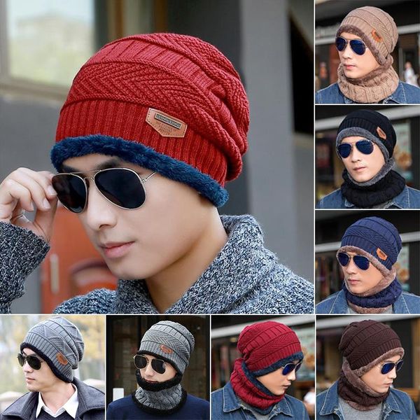 

outdoor hats hat + scarf earmuffs knitted woolly fleece acrylic beanie wool cap ski winter 2021 warm sun visors apparel, Black;white