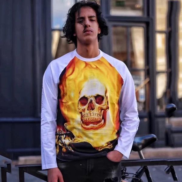 

supreme 19ss box logo ghost rider raglan  / s топ с длинным рукавом толстовка europe street повседневный пуловер свитер открытый толстовки, Black