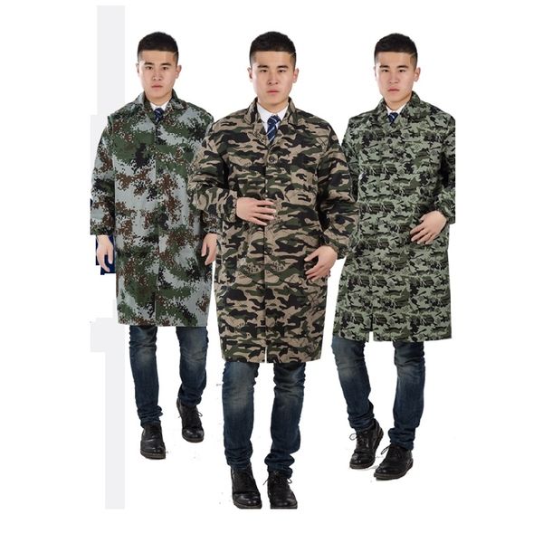 

20pcs camouflage guessed blue coat long-sleeve work uniform male women protective clothing camouflage coats worker long uniforms, Tan;black