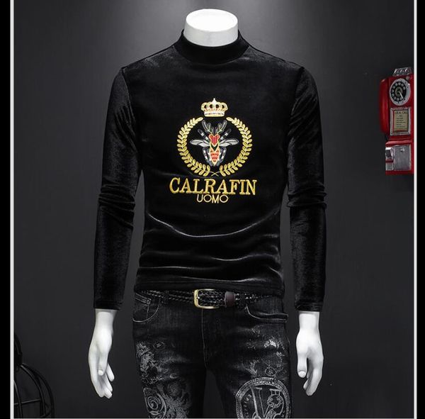 

высокое качество! 2020 новая мода случайные свитер вокруг шеи свитер с длинным рукавом сохранить теплые мужские пальто теплый черный размер, Black