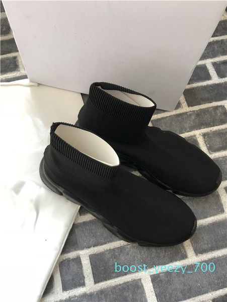 

designer speed trainer luxury shoes womens mens casual shoes all red flat fashion speed knit socks sneakers fashion trainers b70, Black
