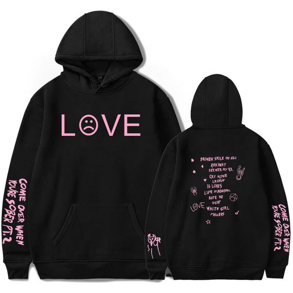

lil peep hoodie streetwear sweatshirts men men clothes 2019 stranger things xxxtentacion hoodies, Black