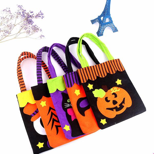 

halloween candy bag skull pumpkin handbag halloween party decoration tote bag children gift bag organizer bags non-woven pouchs