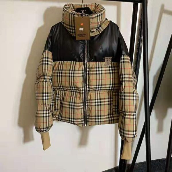 

FA кожа BT письмо хлопок-ватник классический проверено шаблон фонарь с длинным рукавом высокий воротник хлопок-ватник