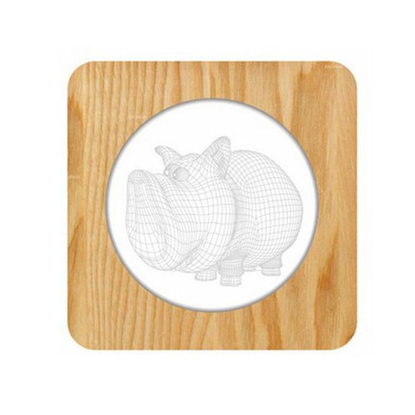 

wild boar wood acrylic creative night lights solid wood creative table lamps 3d lights led wooden decorative table lamp