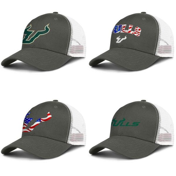 

южная флорида bulls footall старый логотип печати мужские и женские регулируемые trucker meshcap гольф мода бейсбол милые стильные бейсболки, Blue;gray