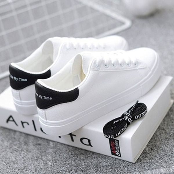 

women's casual sneakers women's flat heart laces women's fashion spring/autumn designer shoes white sneakers, Black