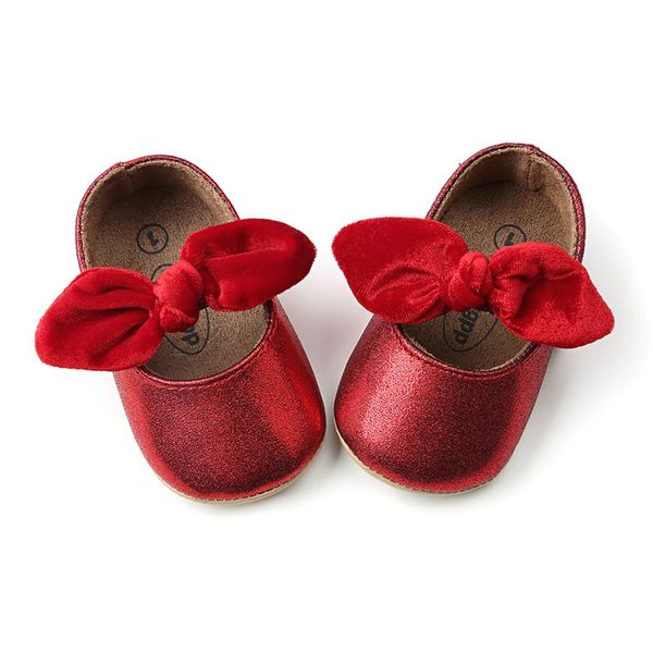 

0-18m baby girl bow-knot soft sole shoes anti-slip shoes princess first walkers
