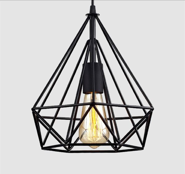 

loft bar industrial vintage black iron cage pendant light