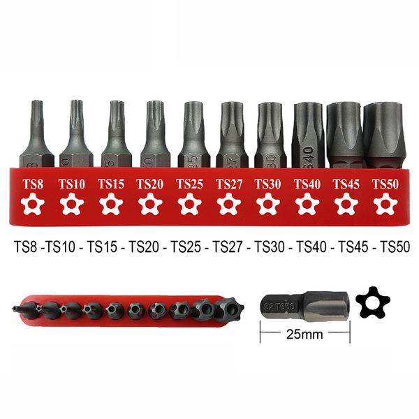 

1/4 inch magnetic pentacle star head screwdriver bits pentalobe electric screwdriver bit hand tools 25mm length t8-t50
