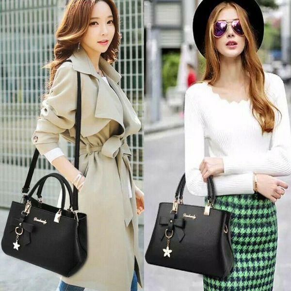 

2020 новая мода женщины кожа pu элегантный лук сумки для леди плечо сумка tote массаж сумка черный кошелек lady satchel путешествия