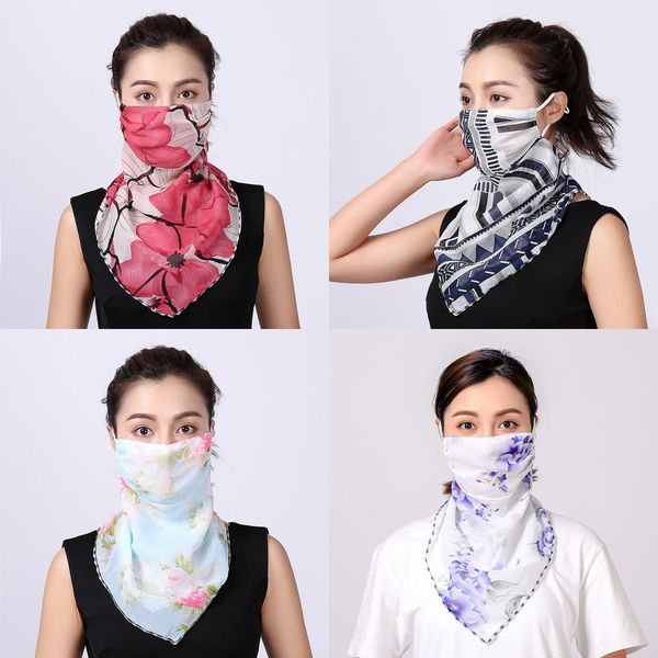 

bn4pz anmeilu bicycle cycling mask triangle riding half face mask bandana ice cool fabric sport scarf breathable bike bike scarves, Black