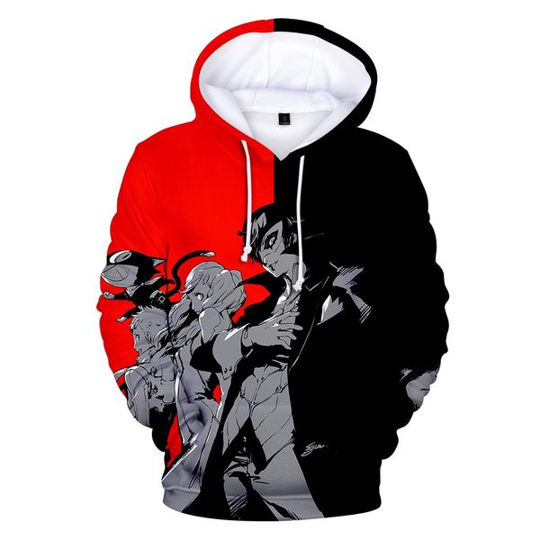 

kpop black red classic game 3d persona5 character hoodie young people hooded casual boy girl 3d sweatshirt pullover handsome