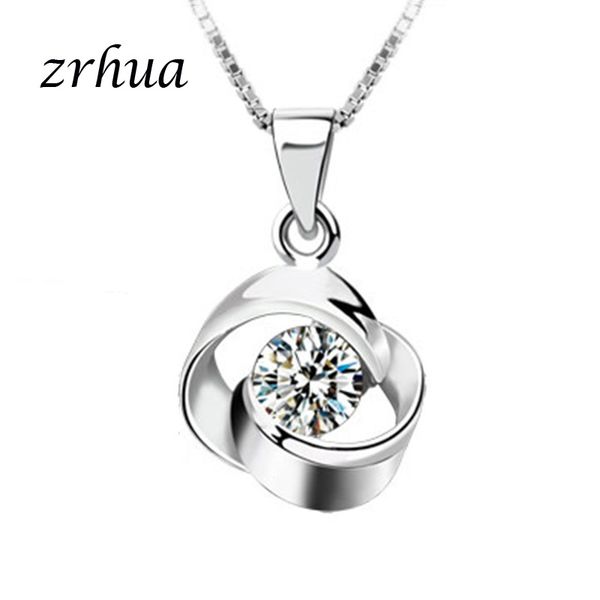 

zrhua genuine 925 sterling silver link chain for woman 45cm chain necklace on neck choker wedding party jewelry gifts