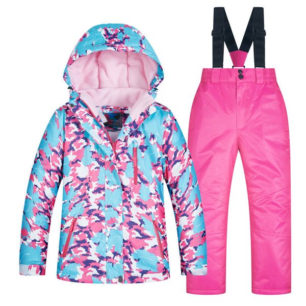 

girls ski suit children windproof waterproof colorful suits for boy snowboard snow pants winter clothes sets zestaw snowboardowy