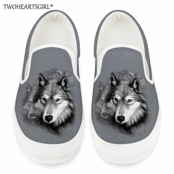 

twoheartsgirl women spring loafers wolf platform female canvas casual flats slip-on vulcanized shoes ladies shallow sneakers, Black