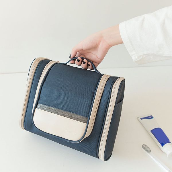 

portable travel cosmetic bag for women double open wash bags hanging bathroom supplies storage packet toiletry organizer