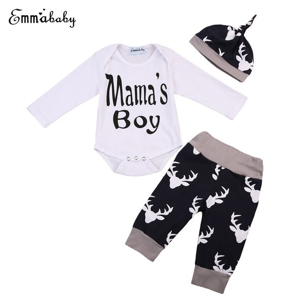 

Emmababy Stock Newborn Kid Baby Boy Tops Romper Deer Pants Leggings Outfit Clothes set
