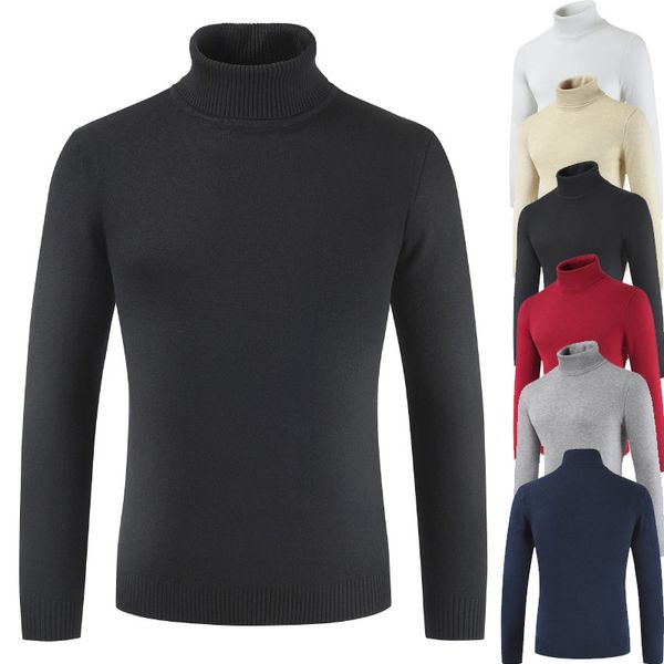 

2019 spring autumn men fashion turtleneck warm sweaters pullovers men casual sweaters pullovers, White;black