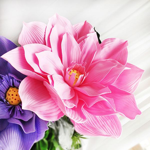 

diy giant foam lotus flower head home wedding party pgraphy background wall stage decoration fake artificial pe flowers