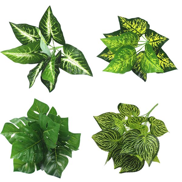 

home garden plant plastic large leaf callas turtle zebra leaf plant for home decoration