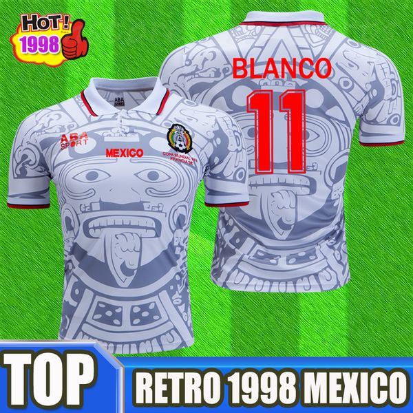 

Retro 1998 mexico vintage blanco 11 occer jer ey thailand quality hernandez home green uniform jer ey kit cami eta futbol football hirt