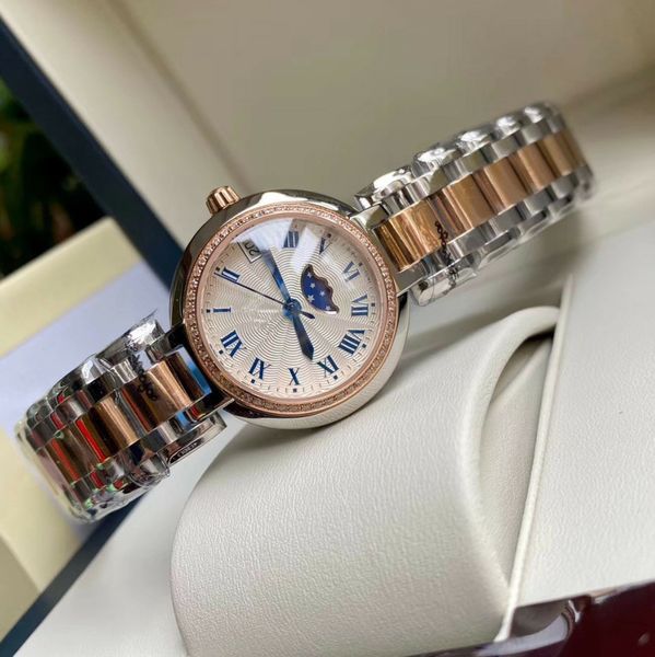 

new women's diamond watch lady watches ladies dress female butterfly buckle steel automatic date wristwatches clock gift for girl, Slivery;brown