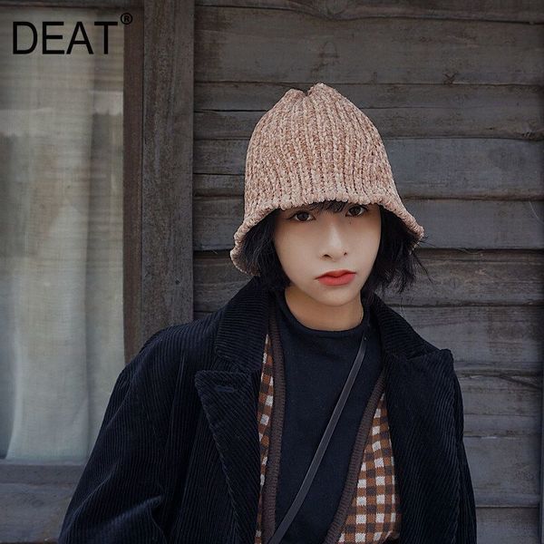 

deat] 2019 spring winter woman stylish new solid six colors foldable knitting elastic keep warm fishermen hat all match 19l-a77, Blue;gray