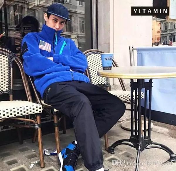 

17ss fleece jacket trans antarctica flag jacket men women coats fashion outerwear hfzry001, Black;brown