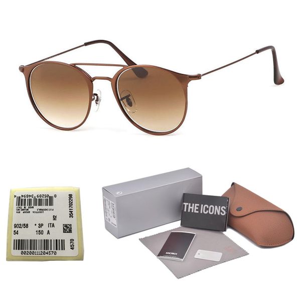 

New Arrial Brand design Round sunglasses women men Metal Frame glass lens Retro Vintage Sports sun glasses Goggle with free cases and label