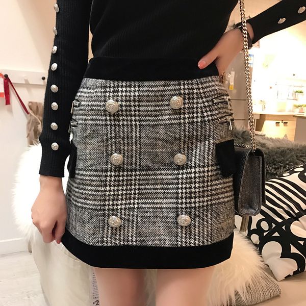 

new autumn and winter style high waist skirt, Black