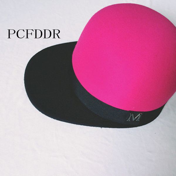 

pcfddr autumn and winter new light plate  logo wool hat female knights hat, Blue;gray