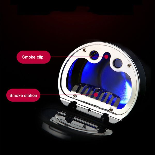 

car compass ashtray with led light smoke stating smoke clip in the ashtray effective retardant stainless steel