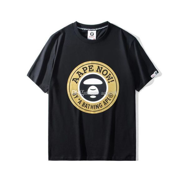

aape mens designer t shirt aape quality cotton short sleeves mens womens designer printing tees 2 colors, White;black