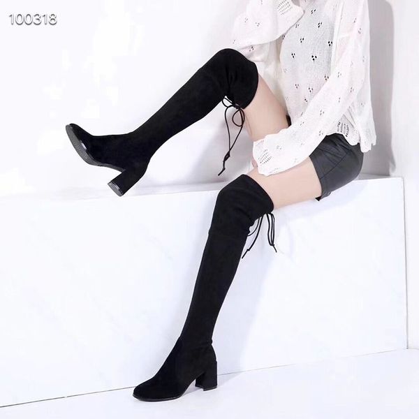 

fashion high boots sheepskin ladies high-heeled elastic socks boots over the knee boots breathable elastic ladies plus velvet winter boot