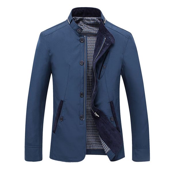 

plus size 2019 spring autumn men jacket coat streetwear long sleeve pocket stand collar zip mens jackets and coats cazadora homb, Black;brown